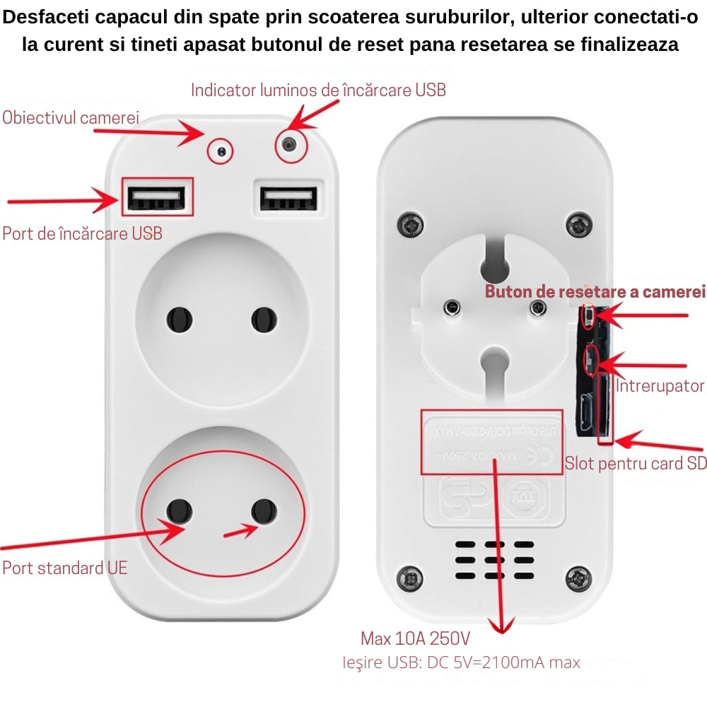 Doar in caz de neconectare reusita puteti desface capacul din spate