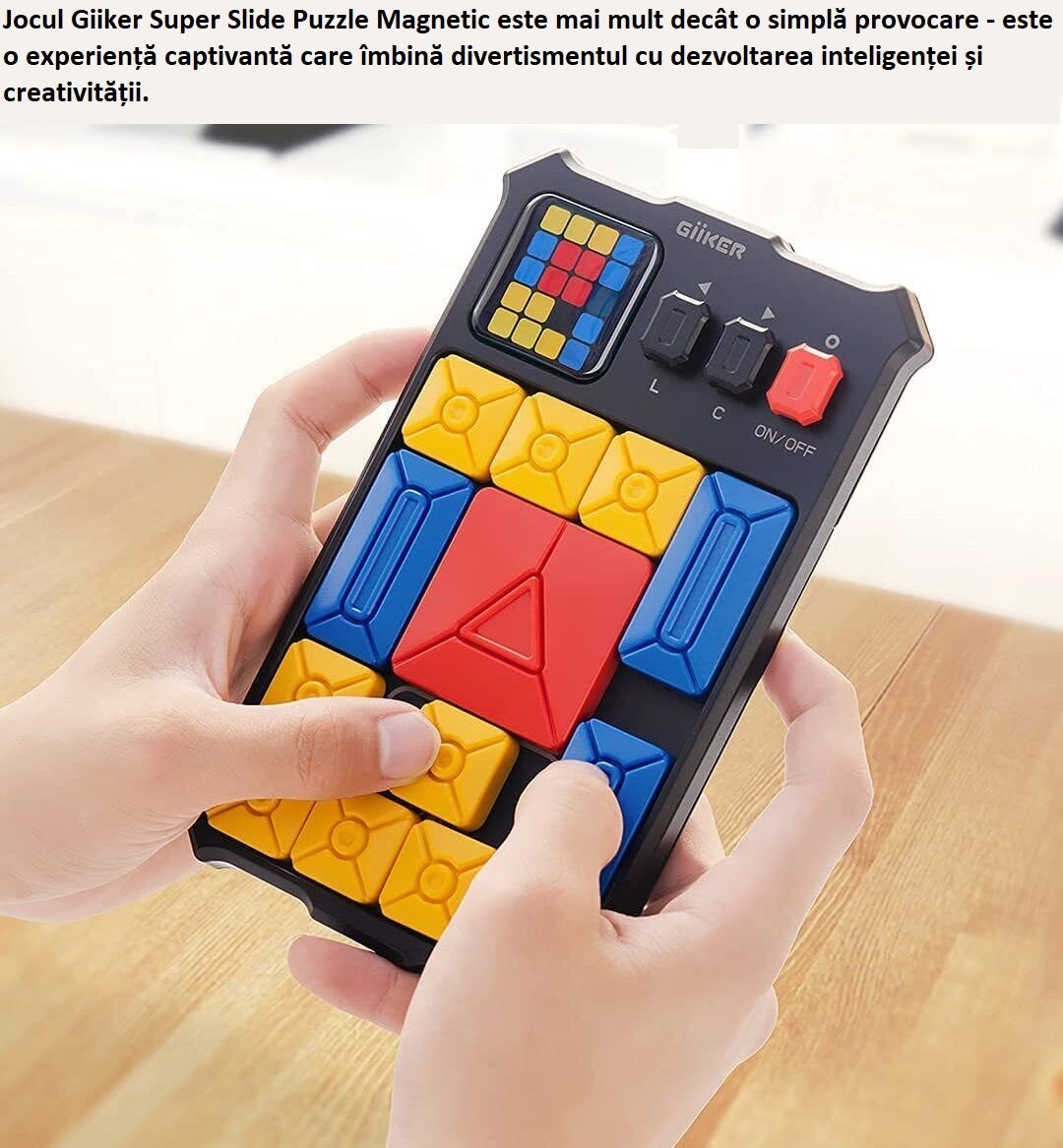 Joc Smart Electronic, Super Slide Puzzle Magnetic, Exaltus®, Peste 500 Moduri, Joc Destinat Dezvoltarii Inteligentei Si Creativitatii, Piese Magnetice Atractive, Culori Vii