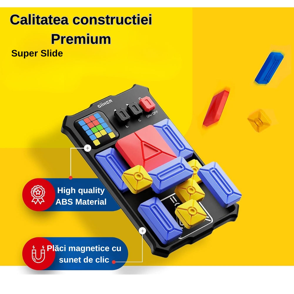 Joc Smart Electronic, Super Slide Puzzle Magnetic, Exaltus®, Peste 500 Moduri, Joc Destinat Dezvoltarii Inteligentei Si Creativitatii, Piese Magnetice Atractive, Culori Vii