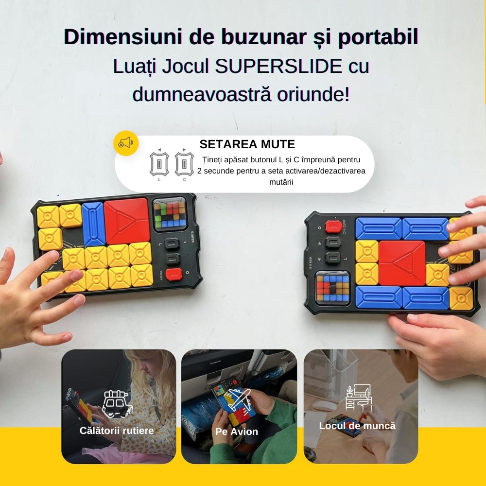 Joc Smart Electronic, Super Slide Puzzle Magnetic, Exaltus®, Peste 500 Moduri, Joc Destinat Dezvoltarii Inteligentei Si Creativitatii, Piese Magnetice Atractive, Culori Vii