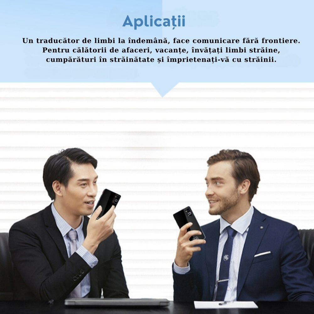 Translator Exaltus vedere laterala cu butoane interactive pentru traducere